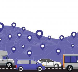 Graphic shows vehicles on the road. In partnership with the Regional Transportation Commission, we introduced FlexRIDE, a microtransit system that replaced inefficient routes.