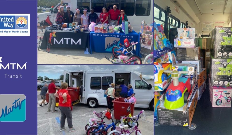 Our team in Martin County was recently invited to help “Stuff the Bus,” a coordinated effort between MTM Transit, Martin County Transit, the United Way of Martin County, Toys for Tots, and the Stuart Walmart.