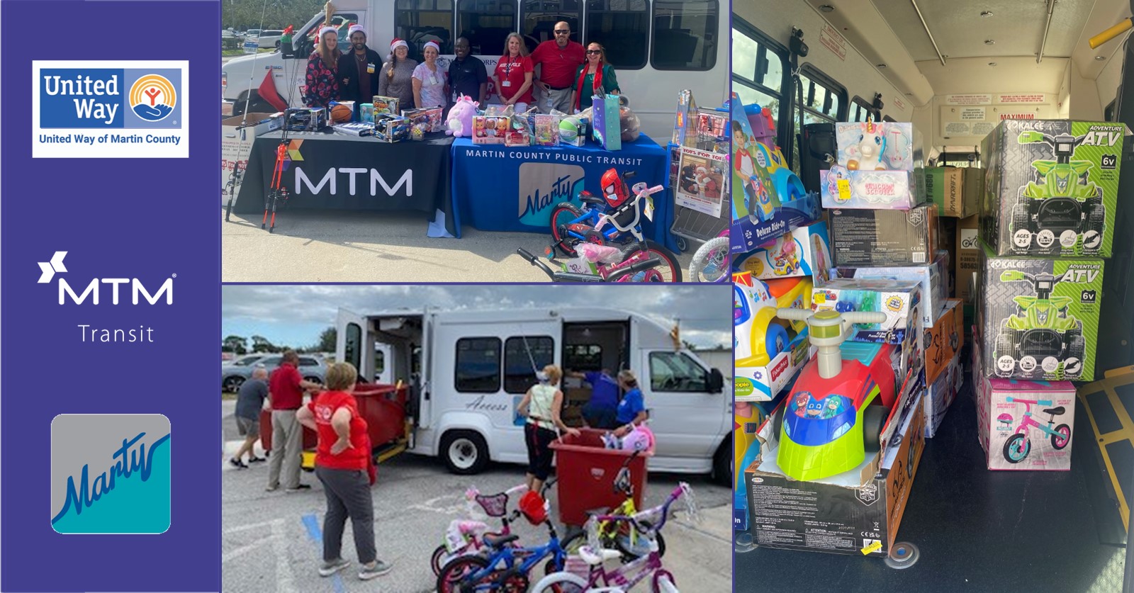 Our team in Martin County was recently invited to help “Stuff the Bus,” a coordinated effort between MTM Transit, Martin County Transit, the United Way of Martin County, Toys for Tots, and the Stuart Walmart.