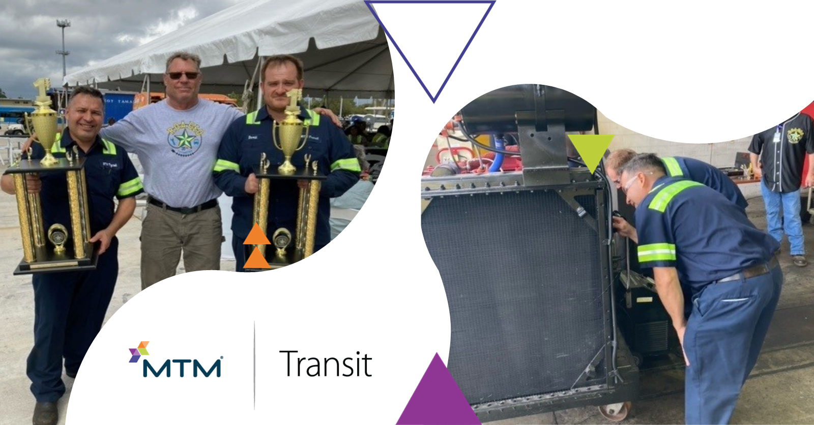 Claudio Gonzales and David Thompson, maintenance technicians from our Austin South base operation in Texas, recently clinched first place at a regional paratransit maintenance rodeo.
