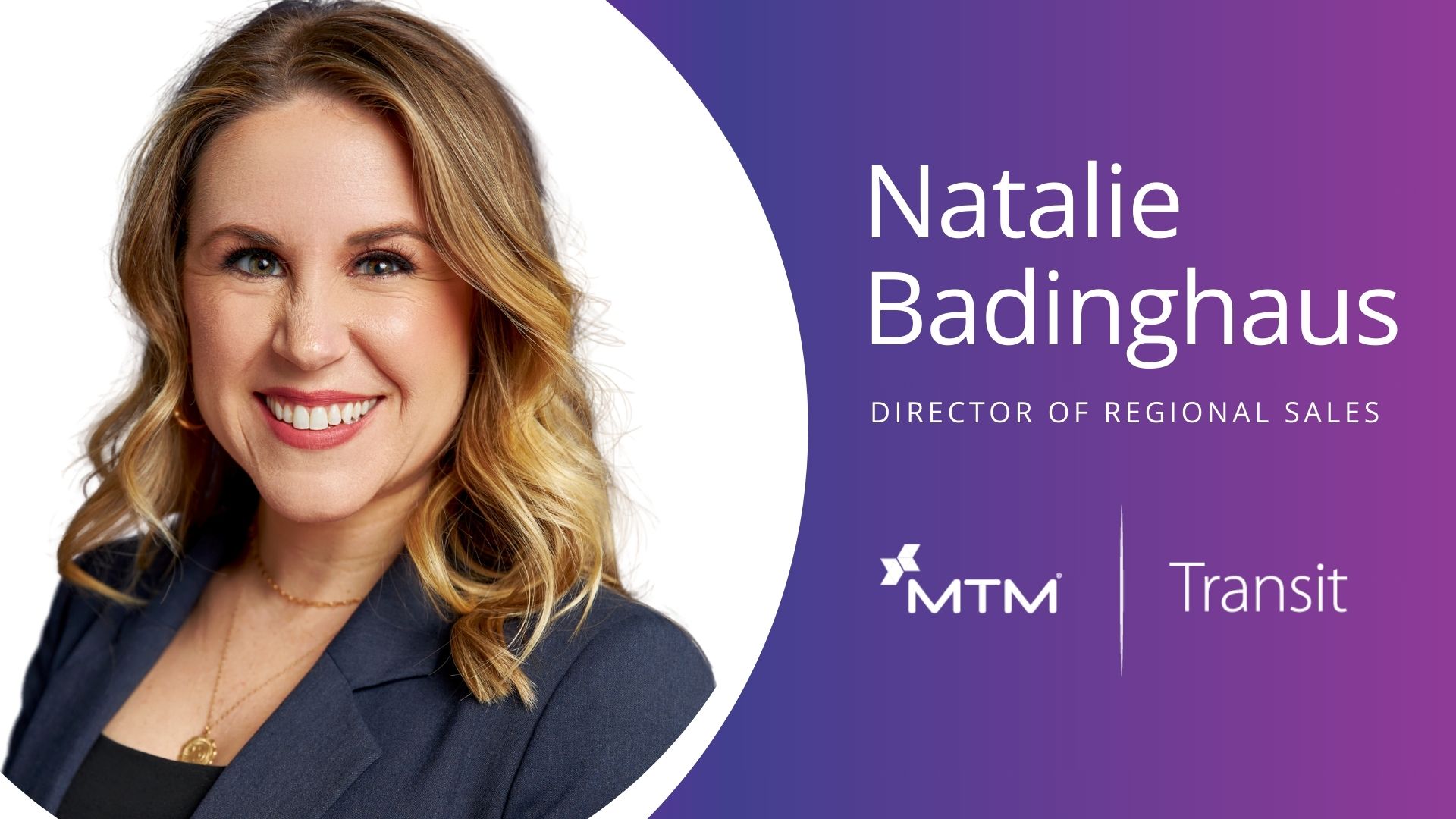 MTM Transit is thrilled to welcome Natalie Badinghaus as our new Director of Regional Sales! Welcome to the team, Natalie!