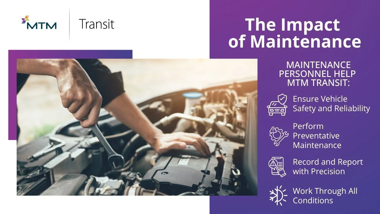 MTM Transit's Maintenance team keeps everything running smoothly—literally. Learn how our team keeps communities connected!