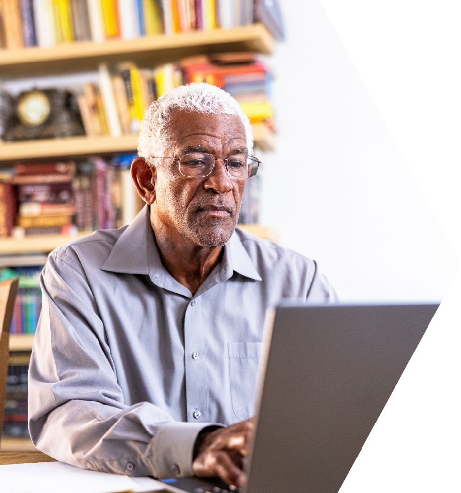 Senior man using a laptop