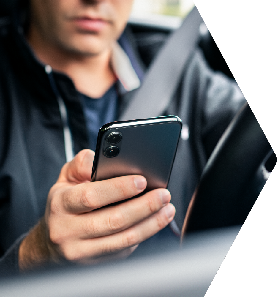 Driver using phone app